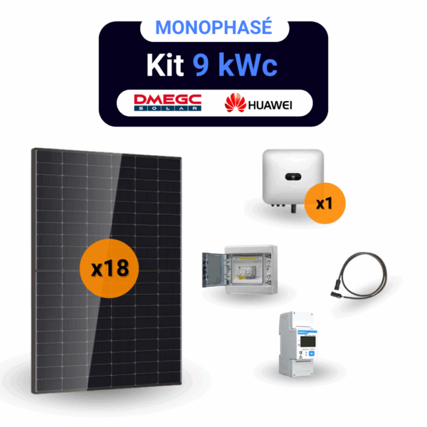 alt="Kit panneaux solaires photovoltaïques complet avec panneaux, onduleur et accessoires pour installation résidentielle écologique et économique">